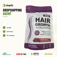 Gummies pour la croissance des cheveux en gros, fournisseur de compléments alimentaires en dropshipping, étiquette personnalisée privée, gummies sains, boutique Shopify, Aliexpress