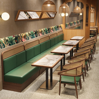 Banc de restaurant en bois et cuir écologique pour café, restauration rapide, mobilier commercial, ensemble table et chaises pour chambre