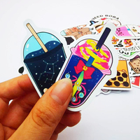 Etiquetas Adhesivas de Vinilo PVC Impermeables con Diseño Personalizado, Logotipo Impreso, Estilo Kawaii para Niños