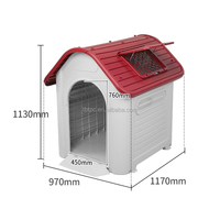 Wasserdichtes, belüftetes Haustierhaus für alle Wetterlagen – Hundehütte für Welpen, drinnen und draußen, aus Kunststoff