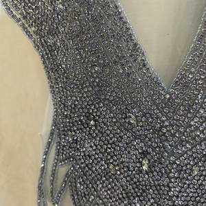 新しいファッションウェディング手作りラインストーンボディス襟ネックレスパッチアップリケ縫い付けパーティーDIY - Product Image 6