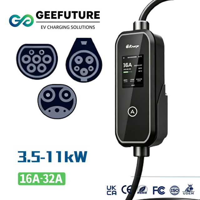 3.5KW 7KW 11KW Portable AC Car Fast Smart EV Charger Mobile Chargers Type 1 Type 2 Type 1 Type 2 16A 32A