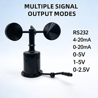 Anemometer 3 Cup untuk Pemantauan Lingkungan, Output RS485 Modbus, Tahan Air IP65, OEM ODM Dapat Disesuaikan