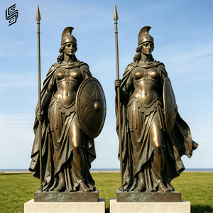 Maßgefertigte Lebensgroße Bronze Griechische Göttin Skulptur, Weibliche Kriegerin Athene <span class=keywords><strong>Statue</strong></span> für Außengarten-Dekoration - Product Image 6