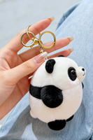 Porte-clés mignon en peluche panda avec mousqueton, 10 cm, en coton PP doux, personnalisable pour sacs à bandoulière