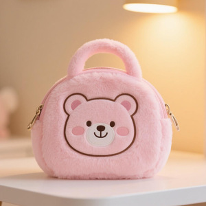 Wholesale New Design Brown Plush Teddy Bear Fresh Sweet Style Environment Friendly PP Cotton Filled Girls' <b>Backpacks</b> School - Product Image 1