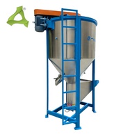 Mélangeur vertical de granulés plastiques 500 kg, silo mélangeur industriel en acier inoxydable, mélangeur de granulés PP EPDM