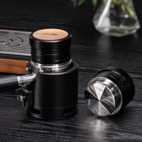 Distributeur de café à hauteur adaptative IKAPE 51 mm 53 mm 58 mm avec capuchon en noyer et base en acier inoxydable