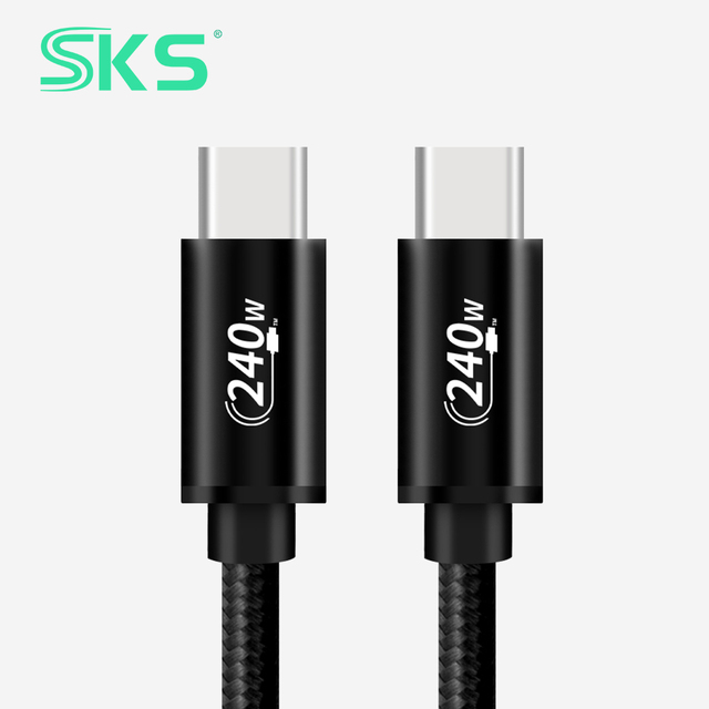 High Speed USB 2.0 Nylon Braided Type C to Type C Cable 240W 5A Fast Charging USB-C Cable for Laptop Phone