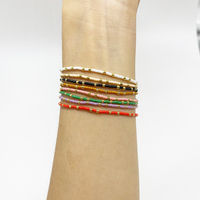Bracelet extensible en perles bohèmes plaqué or multicolore fait à la main pour femmes et filles, cadeau
