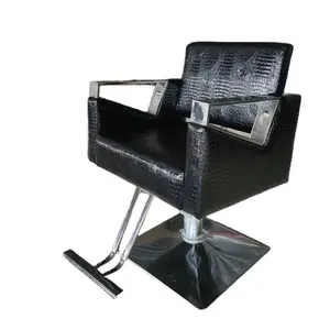 เก้าอี้ตัดผมไฮดรอลิกสีดำของ Diant ชุดแต่งผมสีเงินสำหรับร้านเสริมสวย