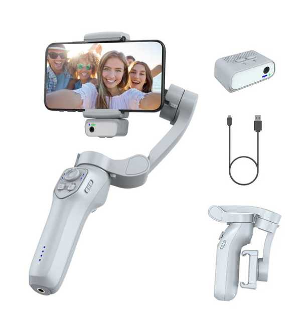 L7Cpro Foldable 3 Mobile Phones Gimbal Stabilizer with AI Face Tracking Anti-shaking for VLOG Selfie Live Streaming Android IOS