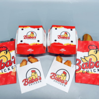 Boîte en papier kraft imperméable personnalisée avec logo, jetable, pour hamburgers, frites, poulet, chips, pour restaurant de restauration rapide