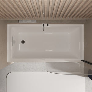 Bañera Acrílica de 60x36 Pulgadas con Frente de Protección, Drenaje Izquierdo y Derecho, Bañera Rectangular Blanca para Proyectos en América del Norte - Product Image 3