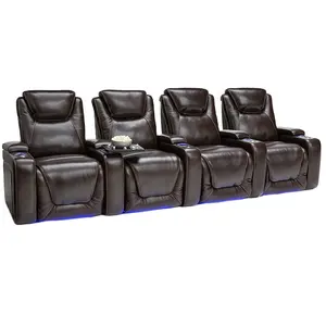 Geeksofa Contemporary Style Home Electric Cinema Sofa With Massage function And LED Lights For Living Room