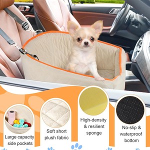 Asiento Elevador de Lujo Personalizado para Perros, Ecológico, de Poliéster, Relleno de Algodón, con Cinturón de Seguridad, Cama de Viaje para Asientos Tipo Cubeta, para Animales Pequeños, Sólido - Product Image 2