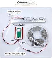 Meilleures ventes Variateur de lumière DC24V 4A 96W, Interrupteur tactile miroir à bouton unique, Capteur LED intelligent IP11 à deux fils, Réglage de la couleur, Détection 1-5mm