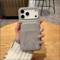 Étui Porte-Cartes 2-en-1 pour iPhone 17 avec Boucle, Étui Double Couche en Cuir PU avec Emplacement pour Cartes et Béquille, pour Hommes et Femmes