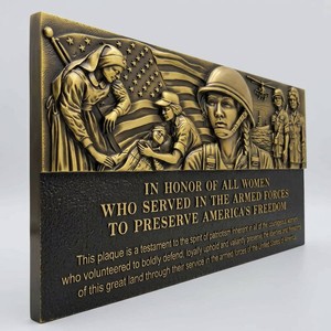 Placa Conmemorativa de Héroes en Relieve 3D de Bronce Fundido a Medida, Letrero Conmemorativo Patriótico Grabado para Exteriores - Product Image 4