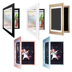 2023 New Product Custom Kids Art Frames Front Opening Wood Kids Artwork Picture Frame Home Decor Kids Art Frames