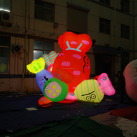 Modèle publicitaire gonflable extérieur personnalisé avec éclairage, personnage de dessin animé géant gonflable en forme de bonbon pour la décoration