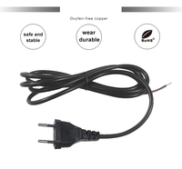 Câble d'alimentation EU Europlug 2 broches à extrémités dénudées H03VV-F 2 conducteurs pour câblage ouvert