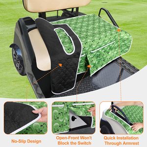 Fundas de asiento de carrito de golf personalizadas Manta de toalla de asiento de carrito de golf universal con 4 bolsillos delanteros Parte inferior antideslizante Se adapta a EZGO Yamaha - Product Image 3