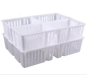 Caja de transporte de plástico blanco para polka, con compartimentos