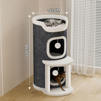 Chat cadre d'escalade arbre à chat multicouche semi-fermé résistant à l'usure trou d'arbre hiver luxe petit appartement