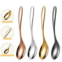 Cuillère à soupe personnalisée avec logo pour mariage, en acier inoxydable doré ou argenté, cuillère à dessert, ensemble de couverts de table