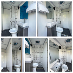 Remolque de Baño Móvil Desmontable con Espacios Independientes para Hombres y Mujeres, Equipo Sanitario Temporal para Exteriores - Product Image 2