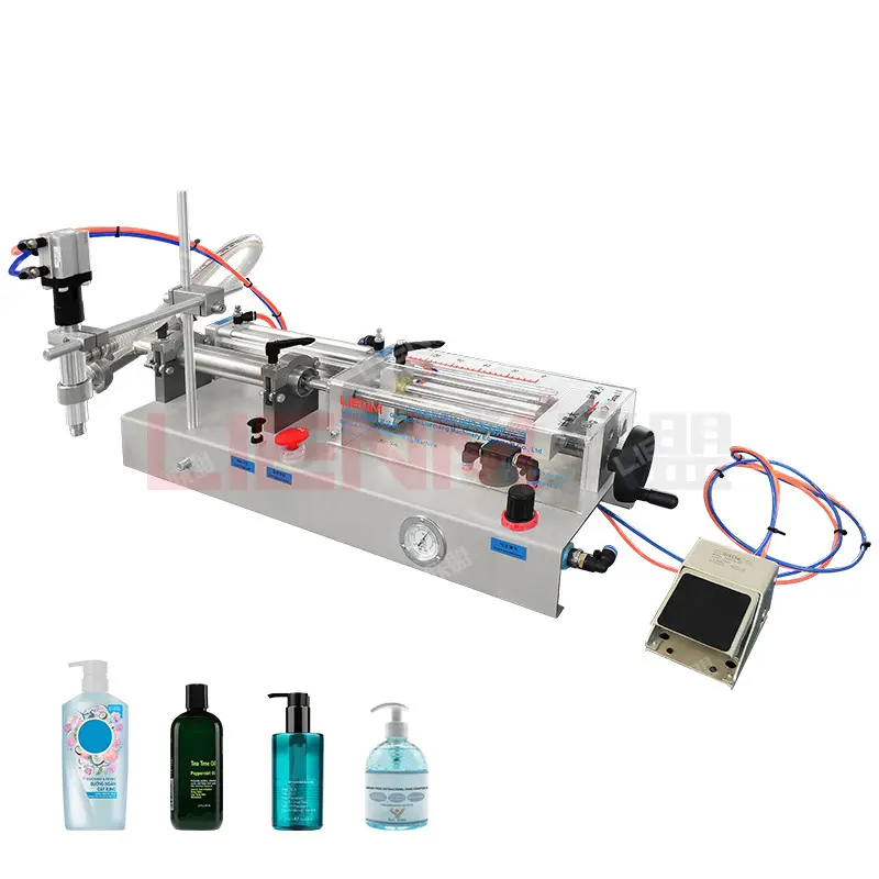 Halbautomatische horizontale Flüssigkeitsabfüllmaschine 10-100 ml Flüssigseife Shampoo Abfüllmaschine Flüssigkeit