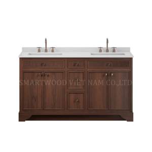 Hot Sale Wooden Frame Bathroom <b>Vanity</b> with Ceramic Sink for Hotel Apartment - Product Image 3