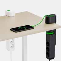 Nouvelle conception de prise de bureau sans perçage, prise USB à 3 voies, prise multiple de table, 3 prises pour la maison, le bureau, pratique avec câble de charge