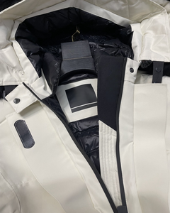 Veste d'hiver chaude pour femme en duvet avec capuche en fausse fourrure, veste de ski de luxe française à taille cintrée, coupe-vent, parka épaisse - Product Image 3