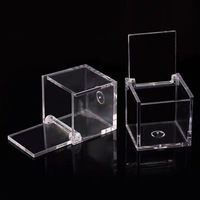 Cube de rangement en acrylique carré Offre Spéciale pour mariage Mini boîte à bonbons transparente en acrylique avec couvercle