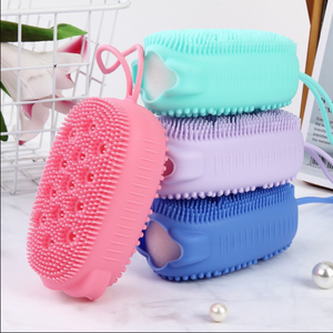 Nouveau <span class=keywords><strong>sac</strong></span> à savon exfoliant en silicone pour bain moussant, brosse de massage double face pour le bain - Product Image 1