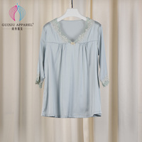 GX4908021 Vente en gros de pyjama en satin de soie pour femmes, ensemble pyjama sexy en dentelle pour femmes