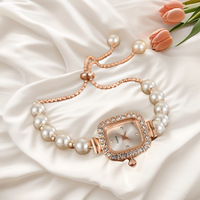 Jam Tangan Mewah untuk Wanita Dial Mutiara Tali Jam Kuarsa Hadiah untuk Wanita Pembelian Grosir