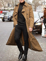 Nouveau Manteau Homme Longue Veste Trench Vintage Manteaux Affaires Fête Décontracté Long Uni Coupe-Vent Vêtements pour Homme