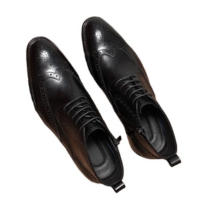 Botas de Hombre Nuevas de Invierno, Botas de Piel Vacuna con Diseño Brogue, Botas de Moda - Product Image 4