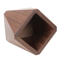 Organisateur de bureau LOGO, cadeau d'affaires, porte-stylos en bois sur pied, porte-stylos hexagonal créatif en noyer noir