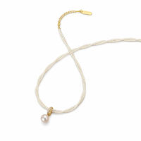 Collier double rang de perles TANGPEI pour femme, ras-de-cou bicolore en alliage de cuivre, bijoux de créateur élégants et tendance