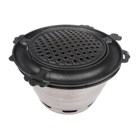 Grill au charbon de bois pour restaurant coréen Pinnovo, barbecue commercial d'intérieur et d'extérieur, table de cuisson pour sortie d'air supérieure