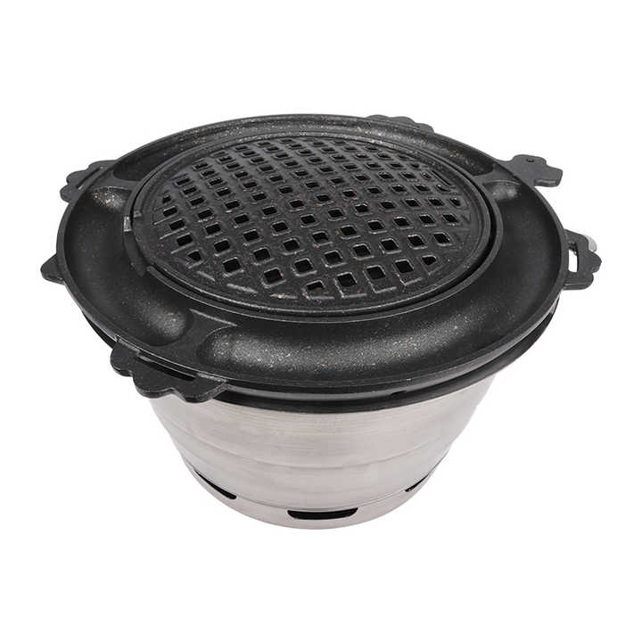 Barbecue Coréen (grill) Au Charbon De Bois - Pour Intérieur/extérieur - Acier Inox 23,5 Cm - Neuf