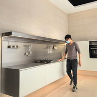 Armoire murale de cuisine contemporaine et moderne, antirouille, en acier inoxydable, couleur métal originale, pour usage domestique et restaurant