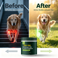 Compléments alimentaires pour chiens à la glucosamine, marque privée OEM, très bien notés, pour les hanches et les articulations, sous forme de bouchées moelleuses, saveur poulet, soutien immunitaire, 5,0 kg/pièce
