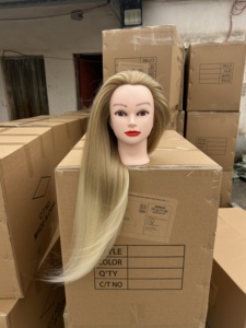 Cabeza de Maniquí Profesional de Cabello Sintético Resistente al Calor para Prácticas de Peinado, Maquillaje y Estilismo - Product Image 5