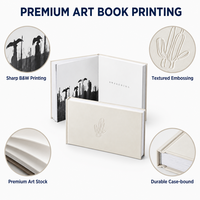 Stampa di Libri Fotografici di Lusso con Logo 3D in Rilievo, Libro da Tavolo con Copertina Rigida, Portfolio Artistico Premium con Rilegatura Smythe