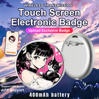 BWM13  Layar Sentuh Elektronik 1,7 inci, Badge Video GIF, Badge yang Dapat Dipakai, Foto Kustom untuk Anime Cosplay, Pameran Dagang